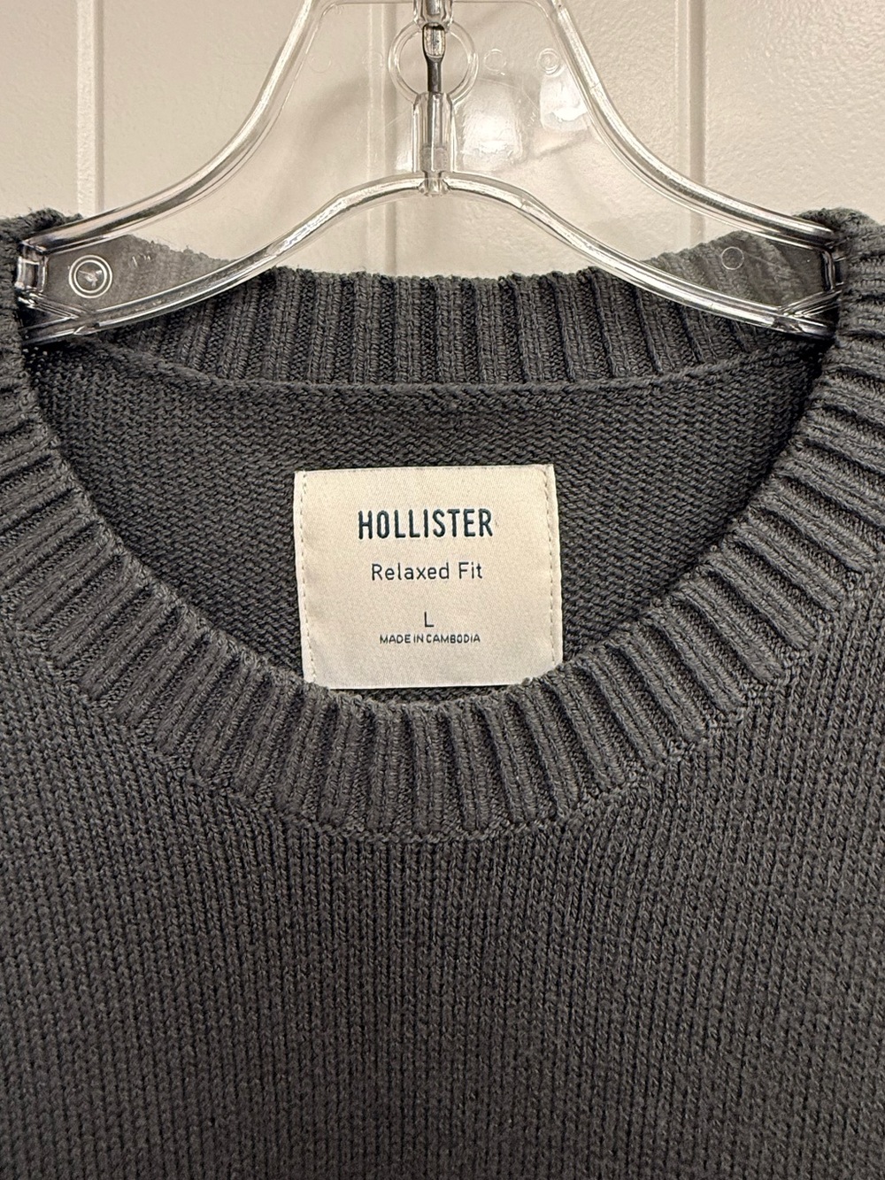 Hollister Charcoal Bucking Horse Cowboy Crewneck Sweater sz L - Picture 2 of 5